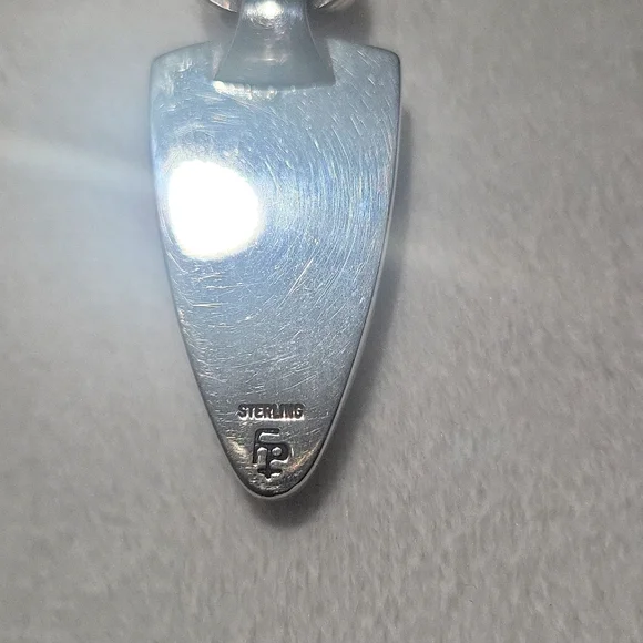 Frank Patania Jr Sterling, Onyx and Coral Owl Pendant - Picture 3 of 5